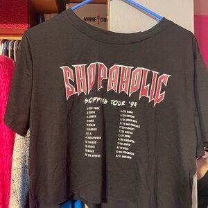 Black 'Shopaholic' Graphic Tee